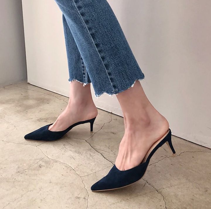 Scarpe da donna: Damen High Heel Pantolette in Blau – Nuovo (secondo la descrizione) da Oberkirch LU venduto da petitefashion