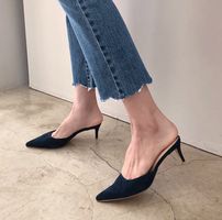 Damen High Heel Pantolette in Blau