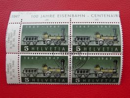 1947: 277.Pf, Abart: fehlende Speiche, Viererbl. Kat: 150.-+