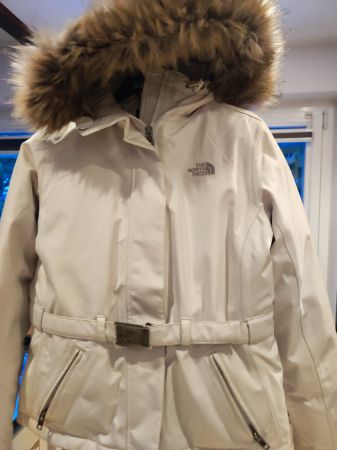 Giacca invernale The North Face, con cintura, panna