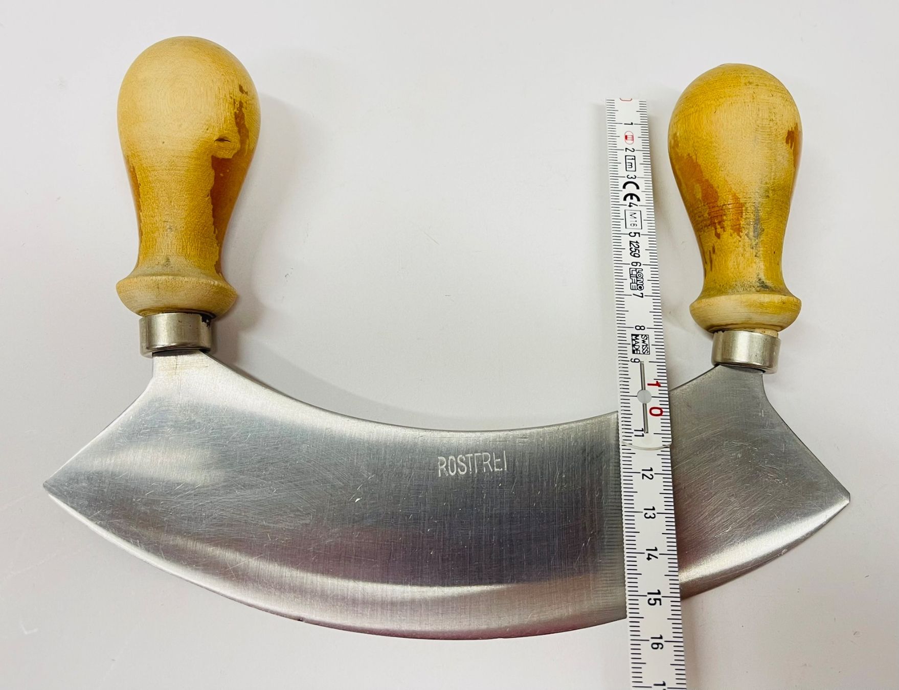 Coltelli da cucina: Wiege-Messer/ Kräuter-Schneider, Holzgriff – Usato da Olten venduto da ELHANDEL 4
