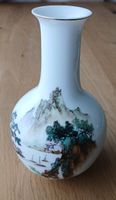 Porzellanvase Landschaft Motiv China H18 cm guter Zustand