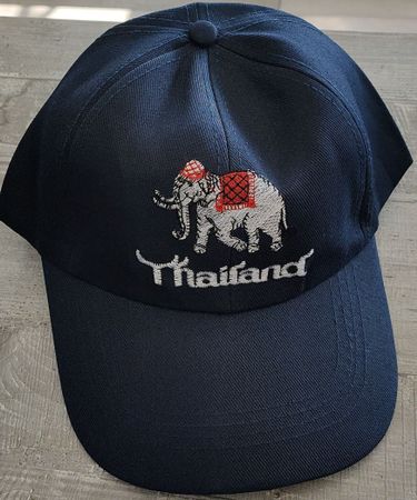Thailand Cap, Dunkelblau, Elefant Stickerei - Neu.