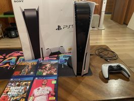 Playstation 5 mit 4 Ps4 Games und Orginal Schachtel 