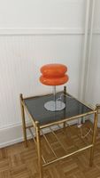 Tischlampe orange Glas Chrom Metall 70er Stil Retro Design