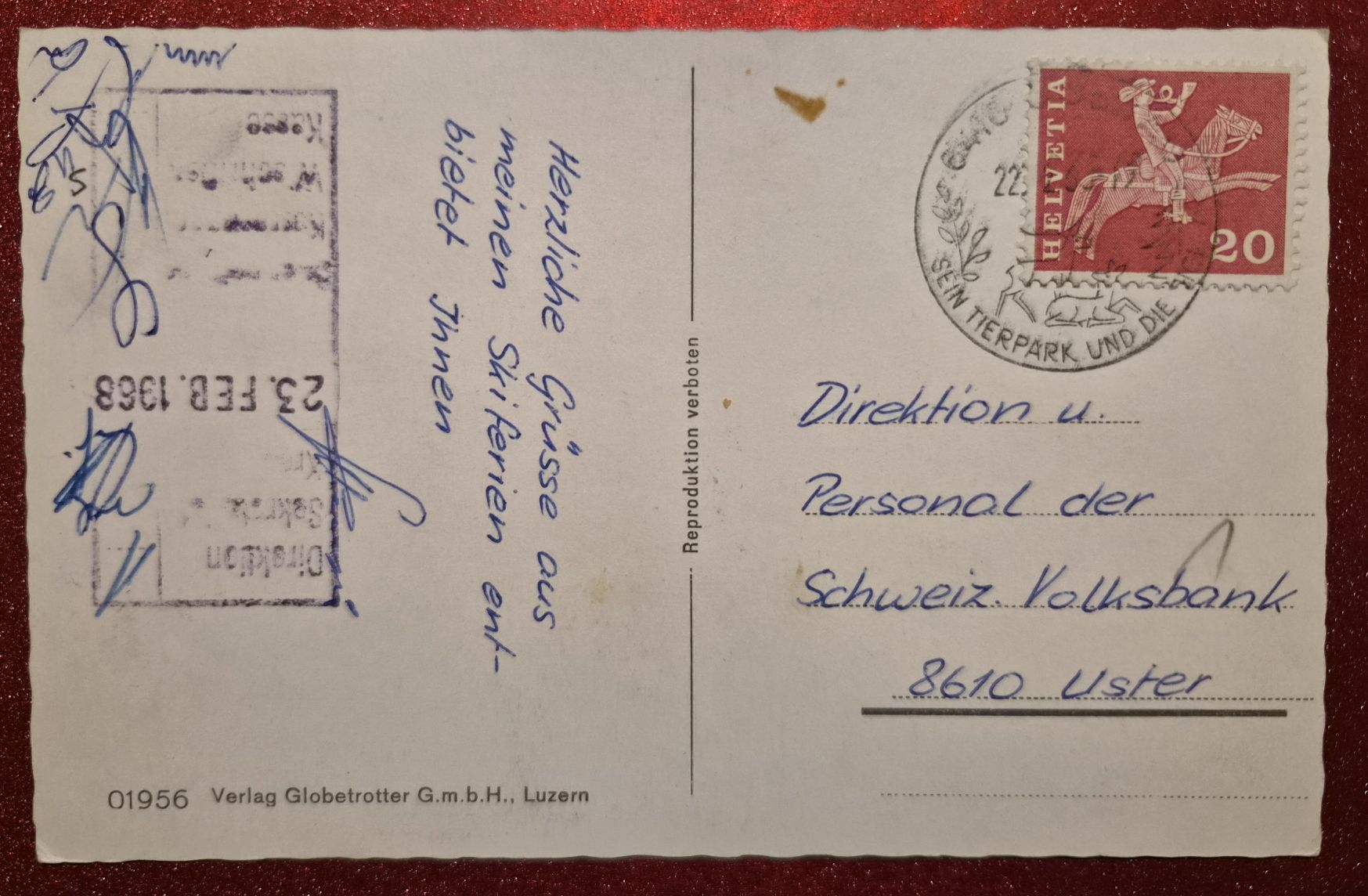 Cartoline postali: Skigebiet Hochstuckli 1968 – Usato da Melchnau venduto da Fishel 1