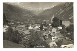 Venthône (VS) Rhonetal - Dorfpartie mit Kirche  Foto-AK 1933