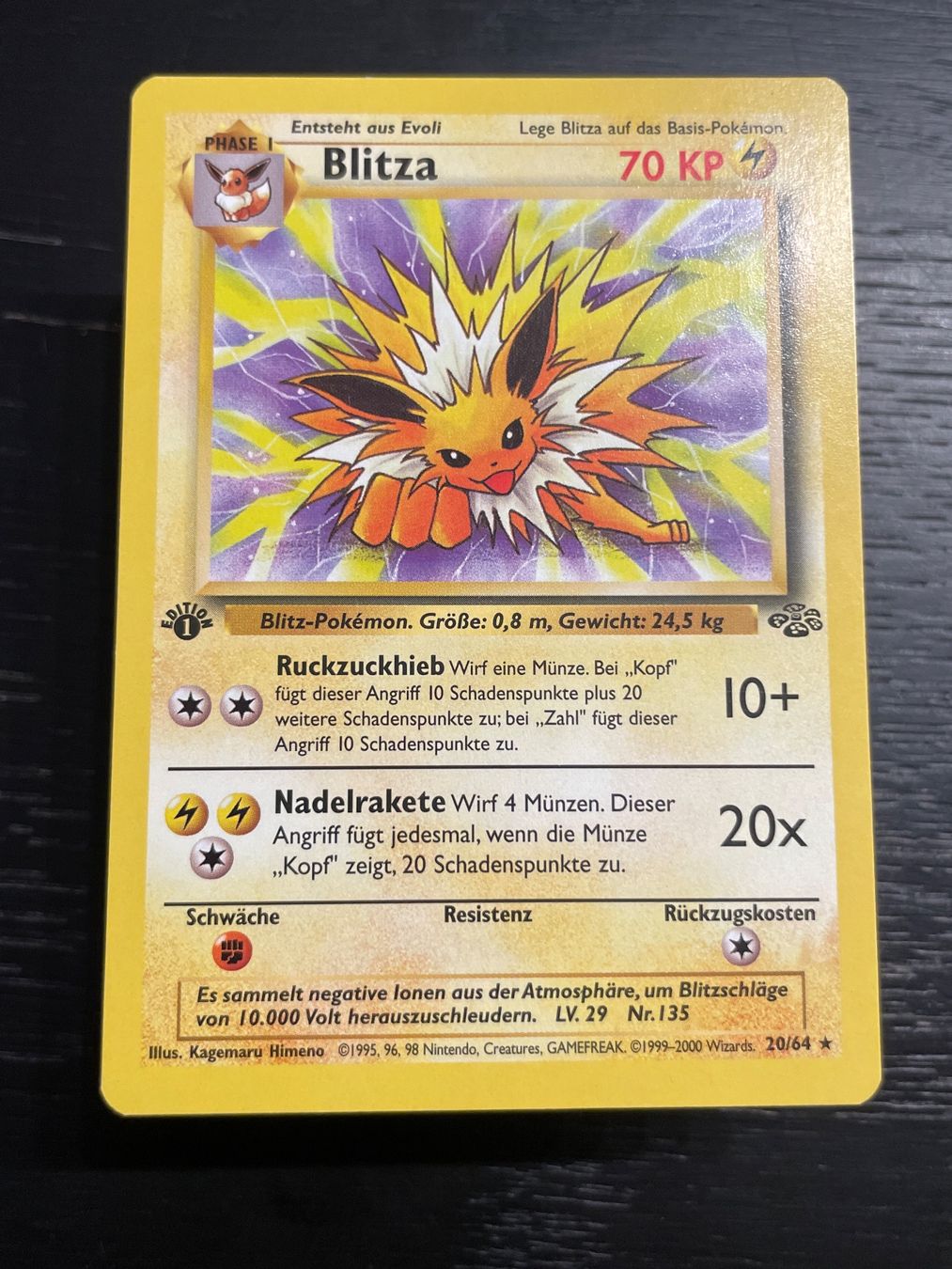 Pokémon Sammelbilder & Trading cards: Pokemon Blitza 20/64 jungle 1. edition – Gebraucht aus Hugelshofen von Suimosa