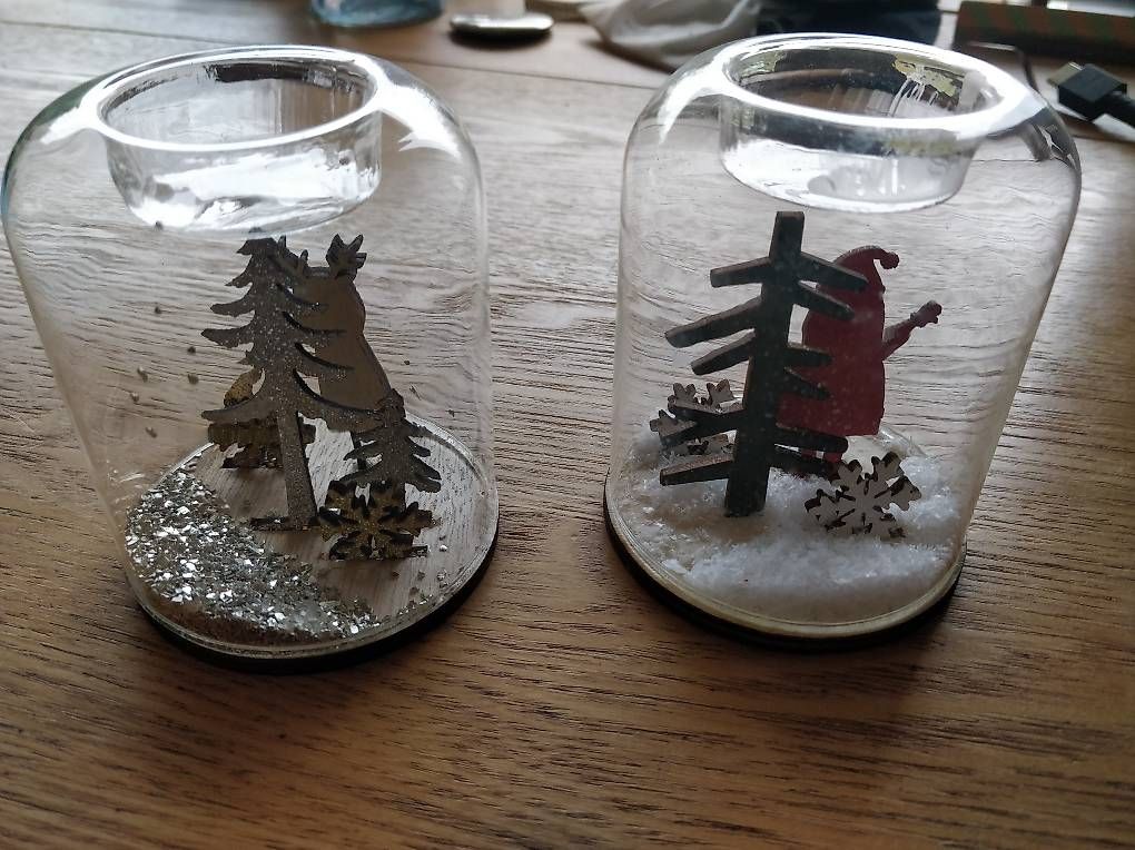 Alle Dekorationen: 2 jolis porte-bougies décoration de Noël – Gebraucht aus Chêne Bougeries von guimzou 1