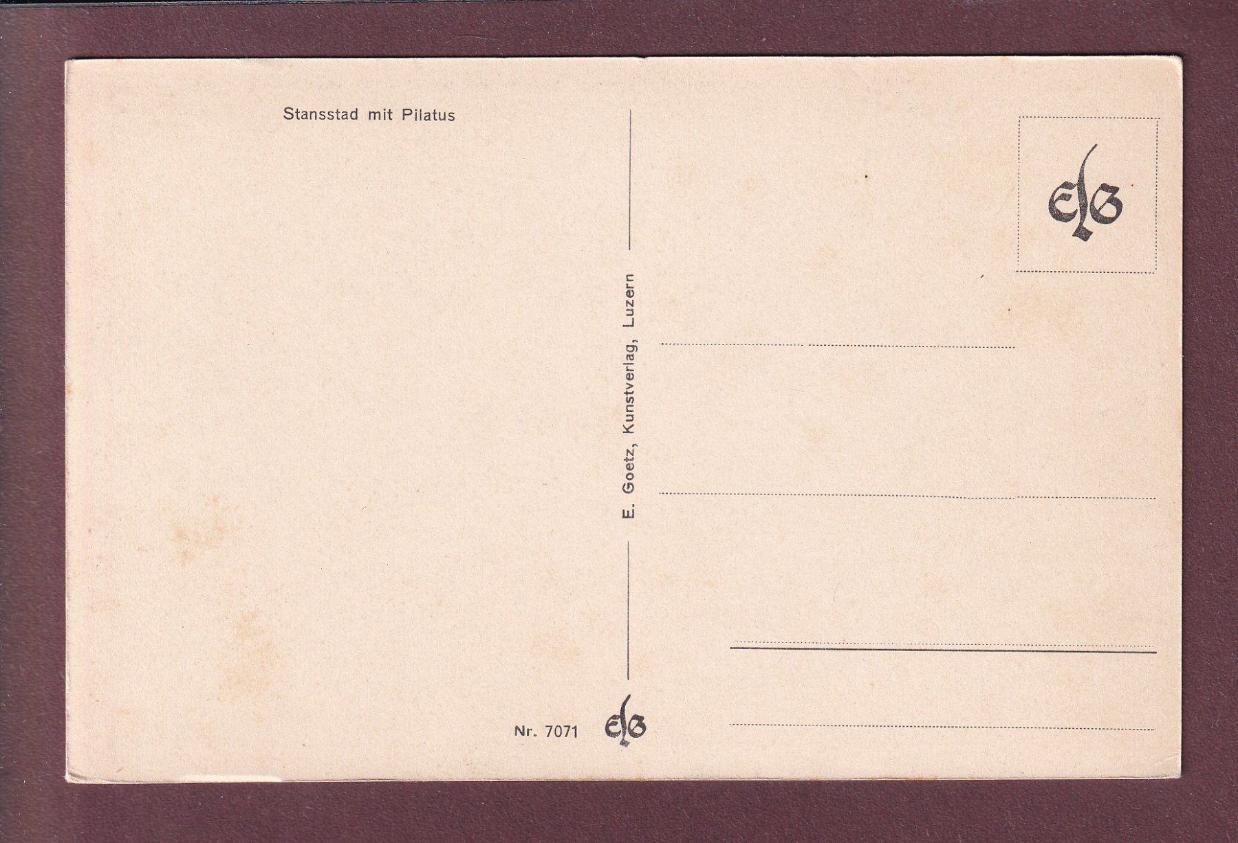 Cartes postales: STANSSTAD - Pilatus – D'occasion à Pully par nicecards 1