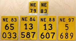 Mofanummern Sammlung Neuenburg 6 x Kanton NE