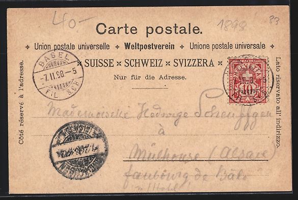 Cartes postales: Litho Basel, Ortsansicht, Denkmal der St – D'occasion à Berlin par bartko-reher 1