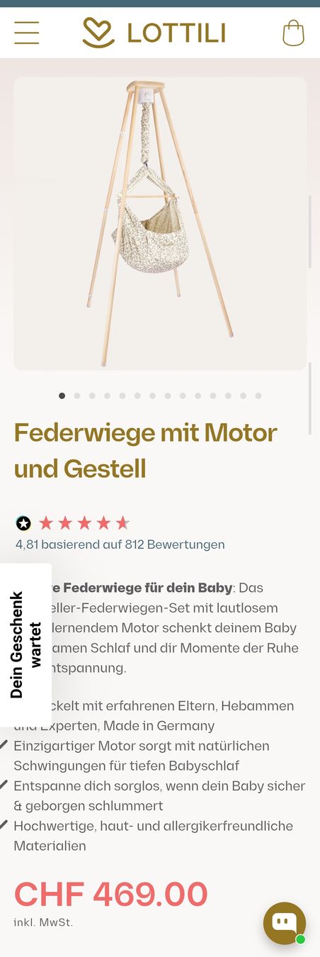 Sdraiette & Sdraiette a dondolo: Lottili Federwiege mit Motor und Gestell – Usato da Auenstein venduto da taami93 3