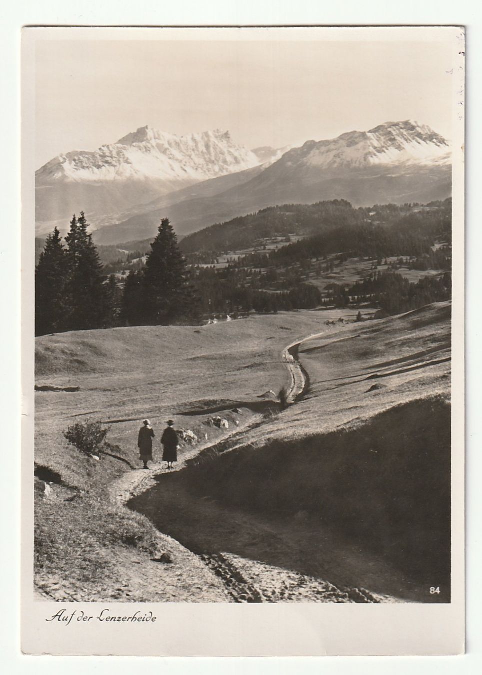 Cartes postales: Ansichtskarte 1937 Lenzerheide Berglandschaft mit Wanderweg – D'occasion à St. Gallen par Ricardo_Deals
