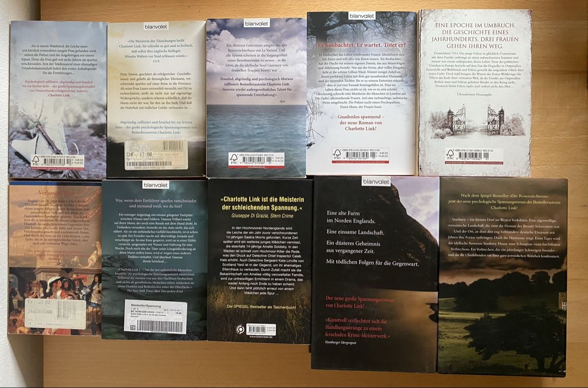 Libri: 10 Bücher/Romane von Charlotte Link – Usato da Schwarzenburg venduto da Michellu 4