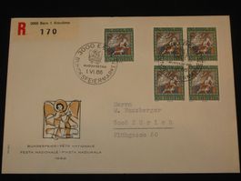 Pro Patria FDC 1966 Nr. 129 4-Block "Deckengemälde"