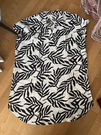 Sommerliches Leinenkleid mit Muster, Gr. 40, Top Zustand