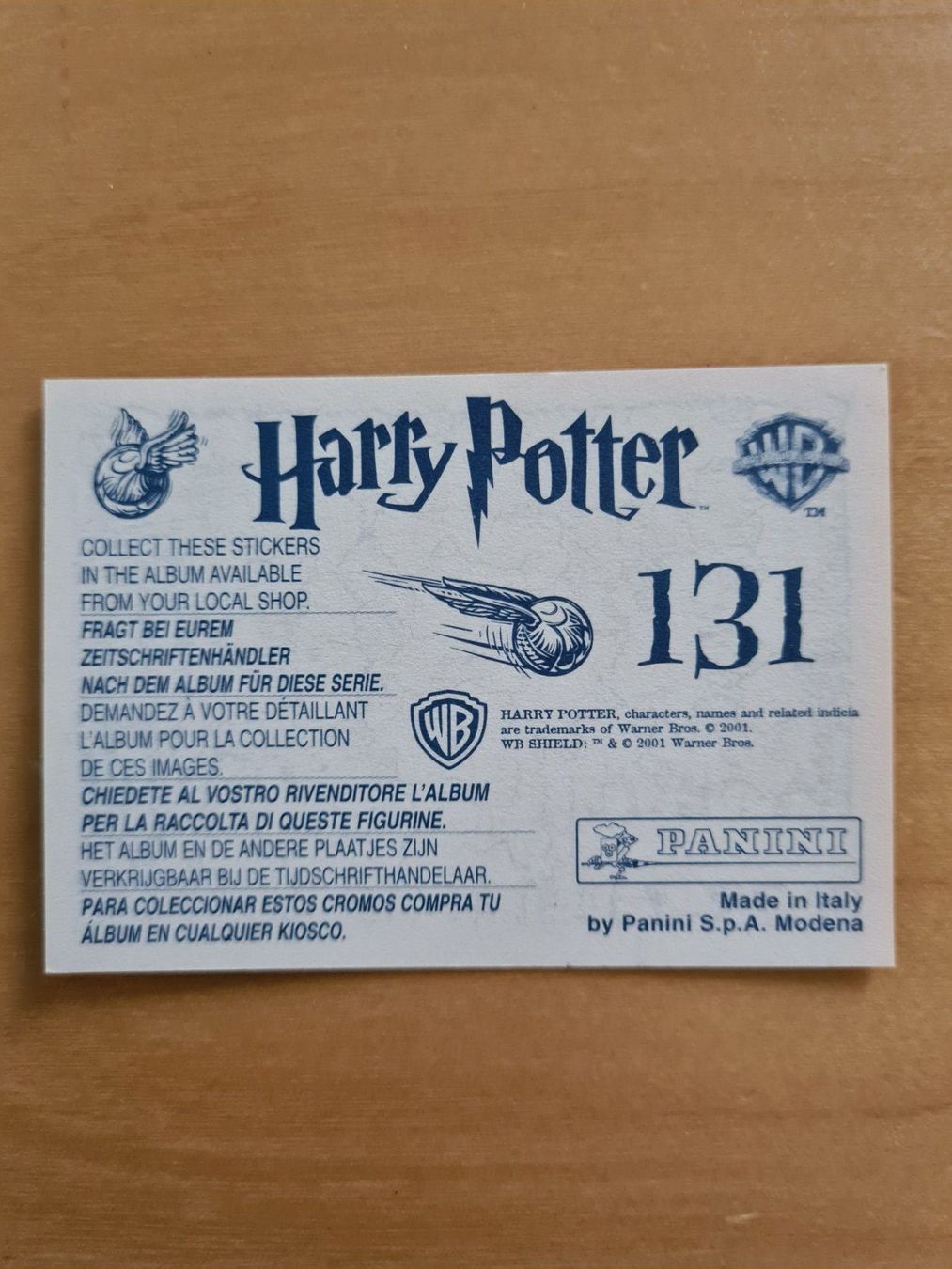 Panini Carte collezionabili: Panini Harry Potter Nr. 131 – Nuovo (secondo la descrizione) da Oberwil BL venduto da Spieltopia 1