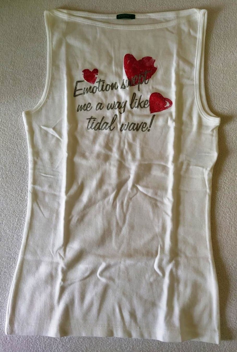Benetton Camicette, T-shirt & Top: Top mit Glitzer-Print - Grösse XS - – Nuovo (secondo la descrizione) da Zürich venduto da 1-2-3