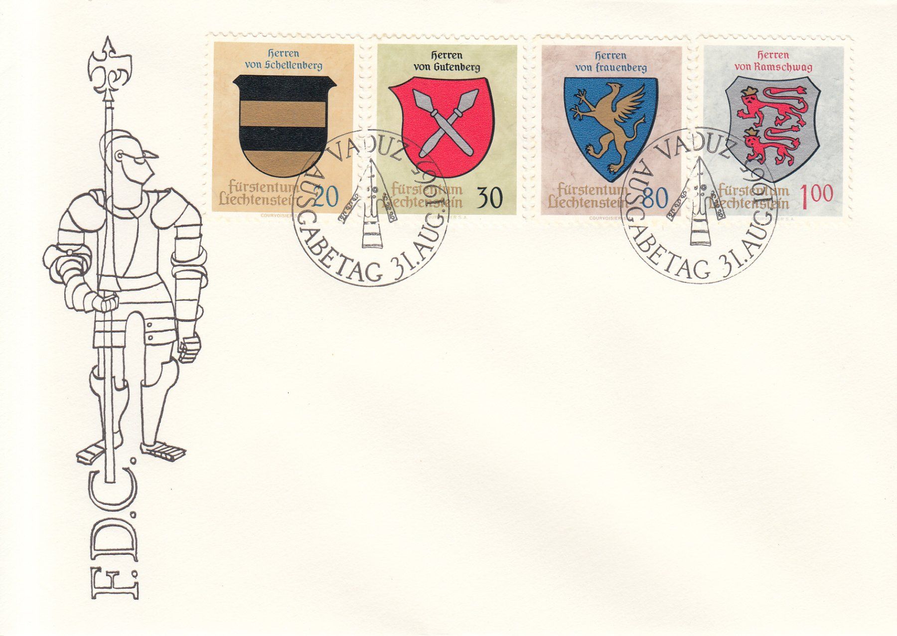 Tutti i francobolli: LBK 385 - 388 FDC – Usato da Bürglen TG venduto da StampGraf