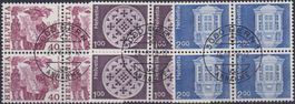 1978: Nr.609 +610+611 Viererblöcke mit ET-Stempel, Kat: 75.-