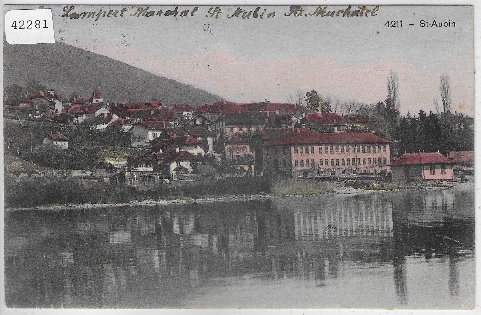 Cartoline postali: St. Aubin - Vue generale - coloriert – Usato da Ettingen venduto da Kartenplanet