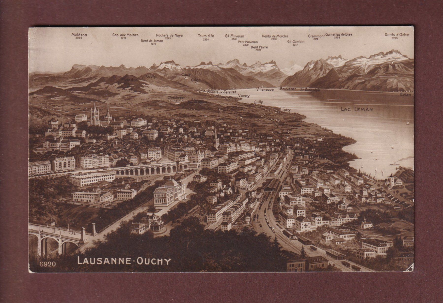 Ansichtskarten: LAUSANNE - Panorama – Gebraucht aus Pully von nicecards