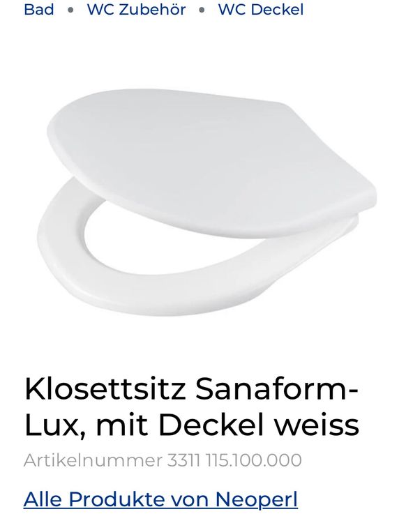 Neoperl Sanaform Lux WC-Sitz mit Deckel (originalverpackt) | Kaufen auf ...
