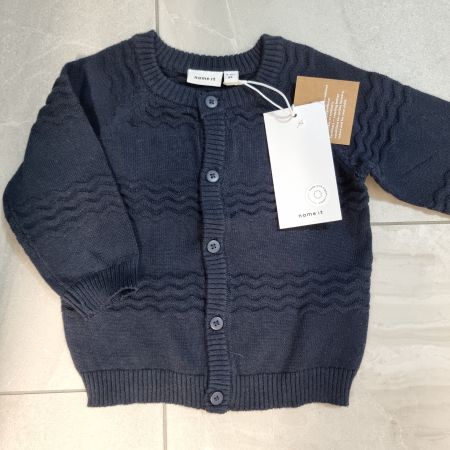 Name it Strickjacke dunkelblau Gr. 68, mit Wellenmuster, ...