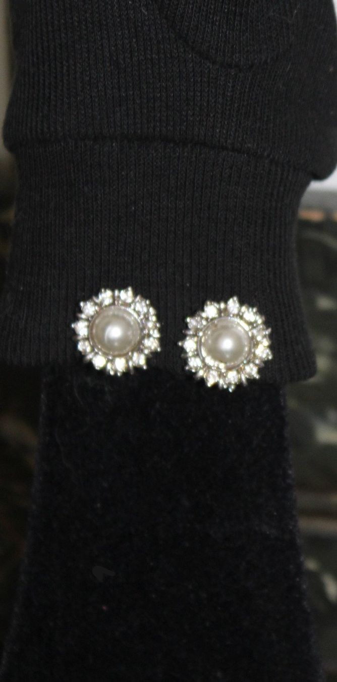 Orecchini pendenti & Orecchini a lobo: Ohrclips , Blumen mit Strass und Perle – Usato da Locarno venduto da madame-tus-sauds 1
