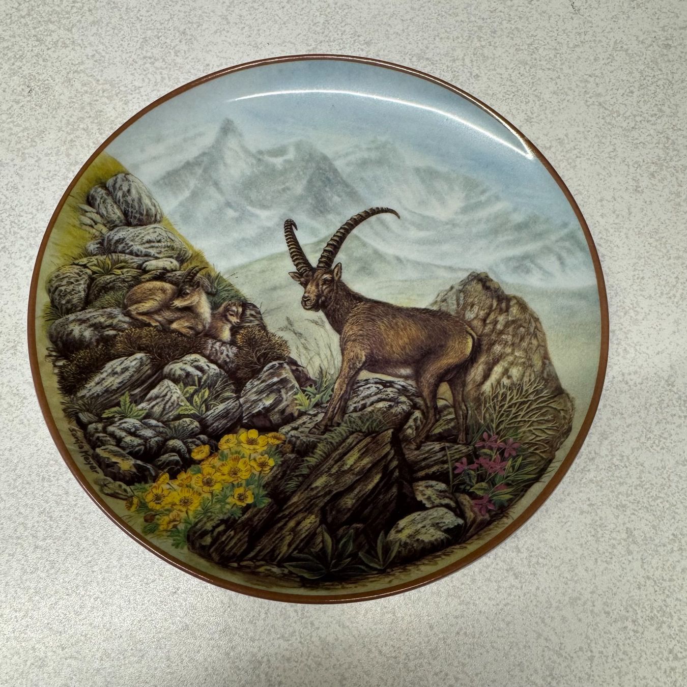 Teller: Sammelteller Steinbock Stolz Alpen, 1988, Bradex Langenthal – Gebraucht aus Ibach von jansim