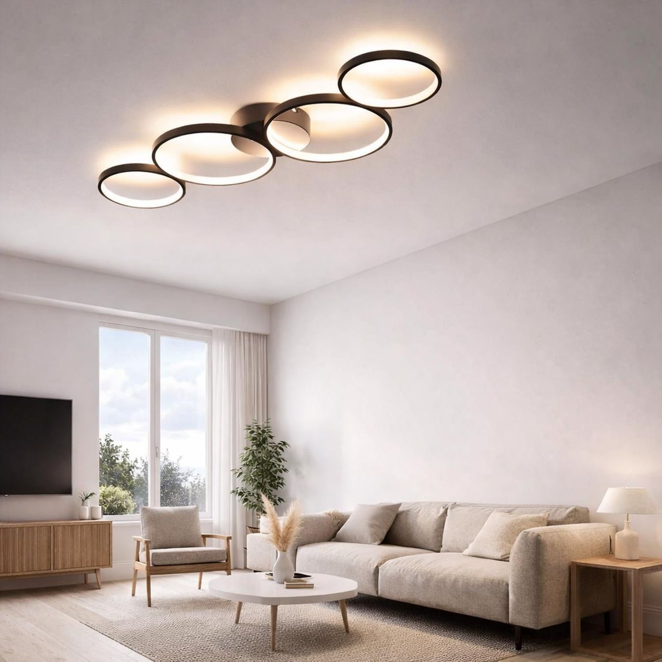 Lampadari & plafoniere: LED Deckenleuchte Deckenlampe Designlampe 4 Ringe 37W 3000K – Nuovo e nell'imballaggio originale da Basel venduto da EchoPeak 2