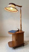 Vintage Stehlampe mit Beistelltisch & Schränkchen 50er Jahre
