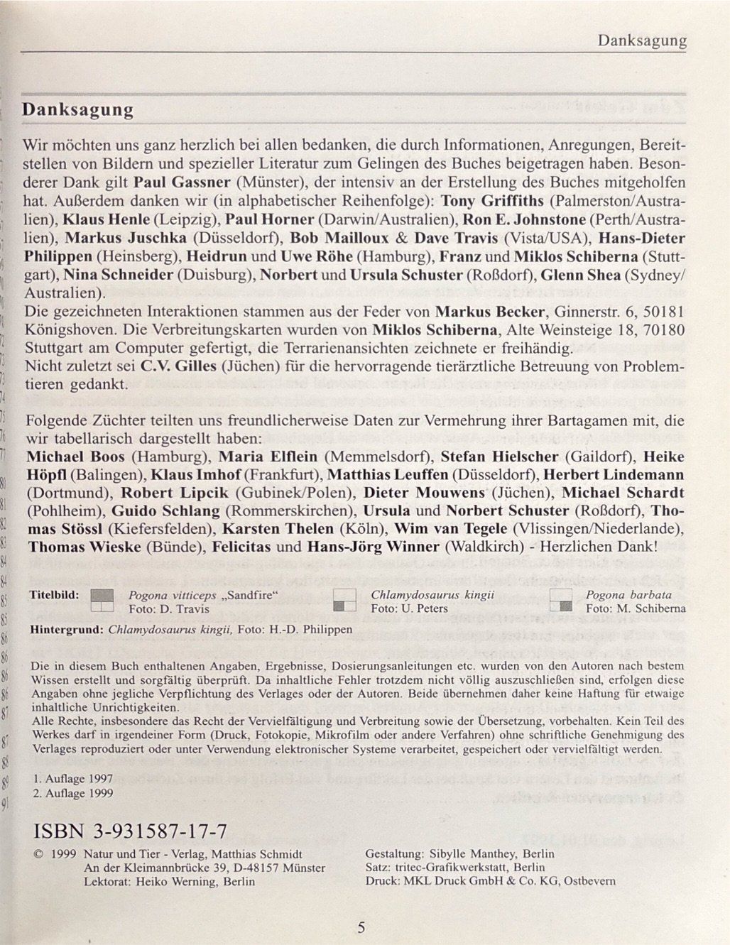 Libri: Bartgamen und Kragenechsen – Usato da Sarnen venduto da Livres 5