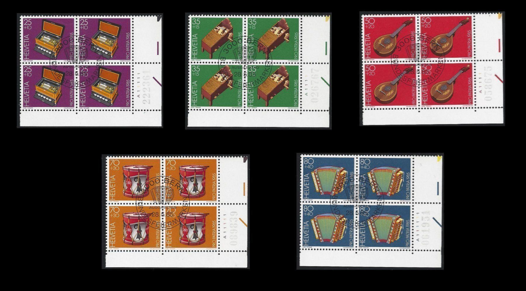 Tutti i francobolli: PP 1985, Viererblöcke Ersttagsstempel – Usato da Baar venduto da W47