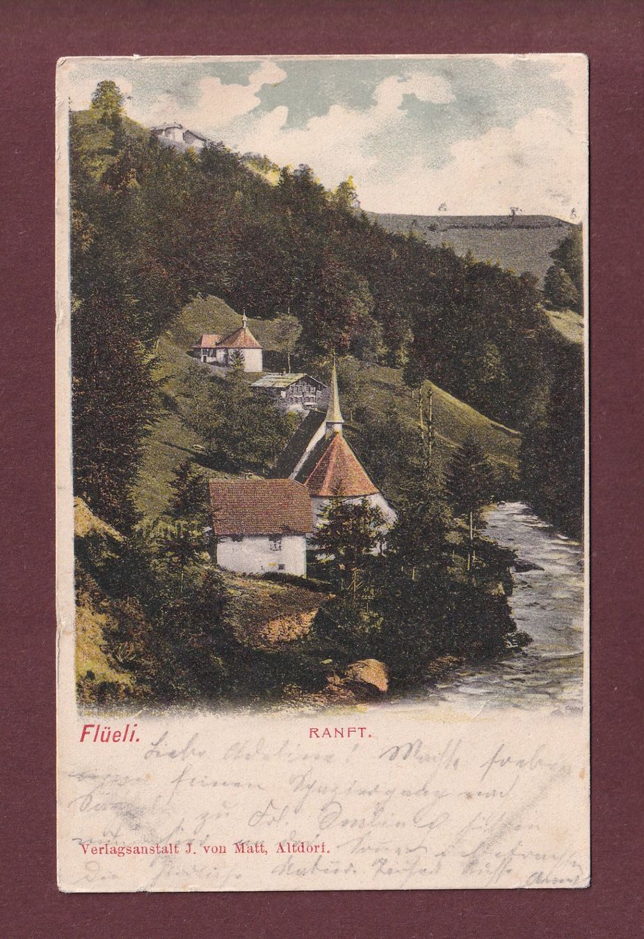 Cartoline postali: FLÜELI-RANFT - 1907 – Usato da Pully venduto da nicecards