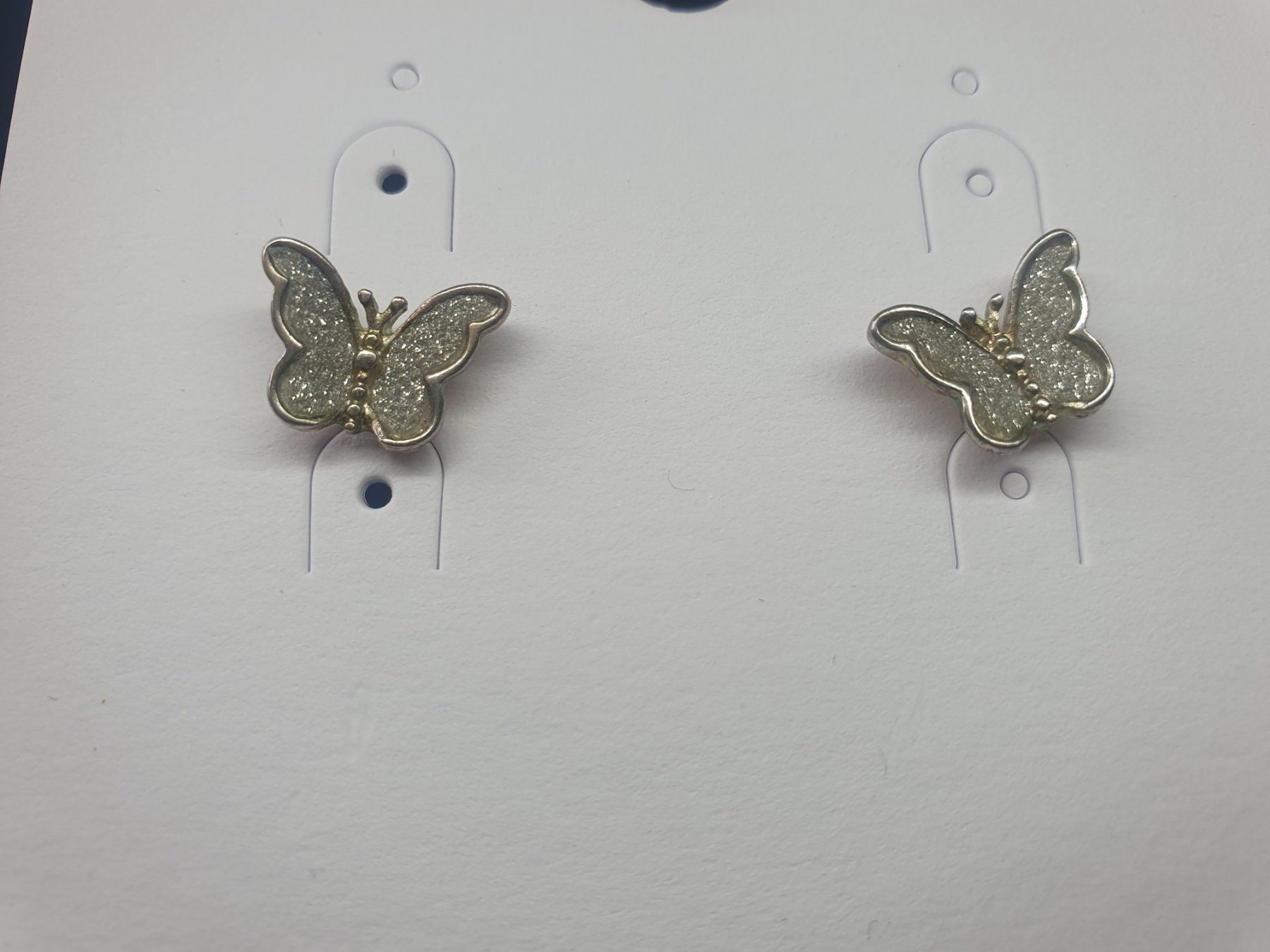 Orecchini pendenti & Orecchini a lobo: Silberne Schmetterling Ohrstecker Glitzer – Usato da Moosseedorf venduto da Sonnenschein.. 4