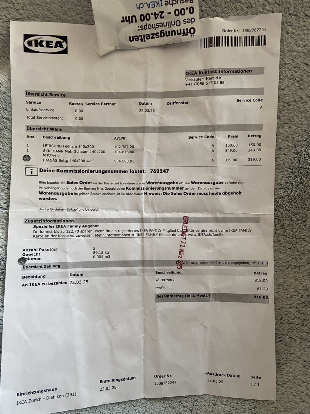 Ikea Betten: IDANàS Bett, Matratze, 2 Lattenroste – Neu (gemäss Beschreibung) aus Wald ZH von Dorita777777 3