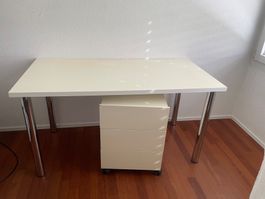 Tisch Lack Weiss mit Korpus 100x70 cm