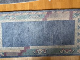 Tibeter Teppich hellblau