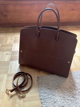 Straussen-Leder Vintage Tasche 38x30cm (Akten)