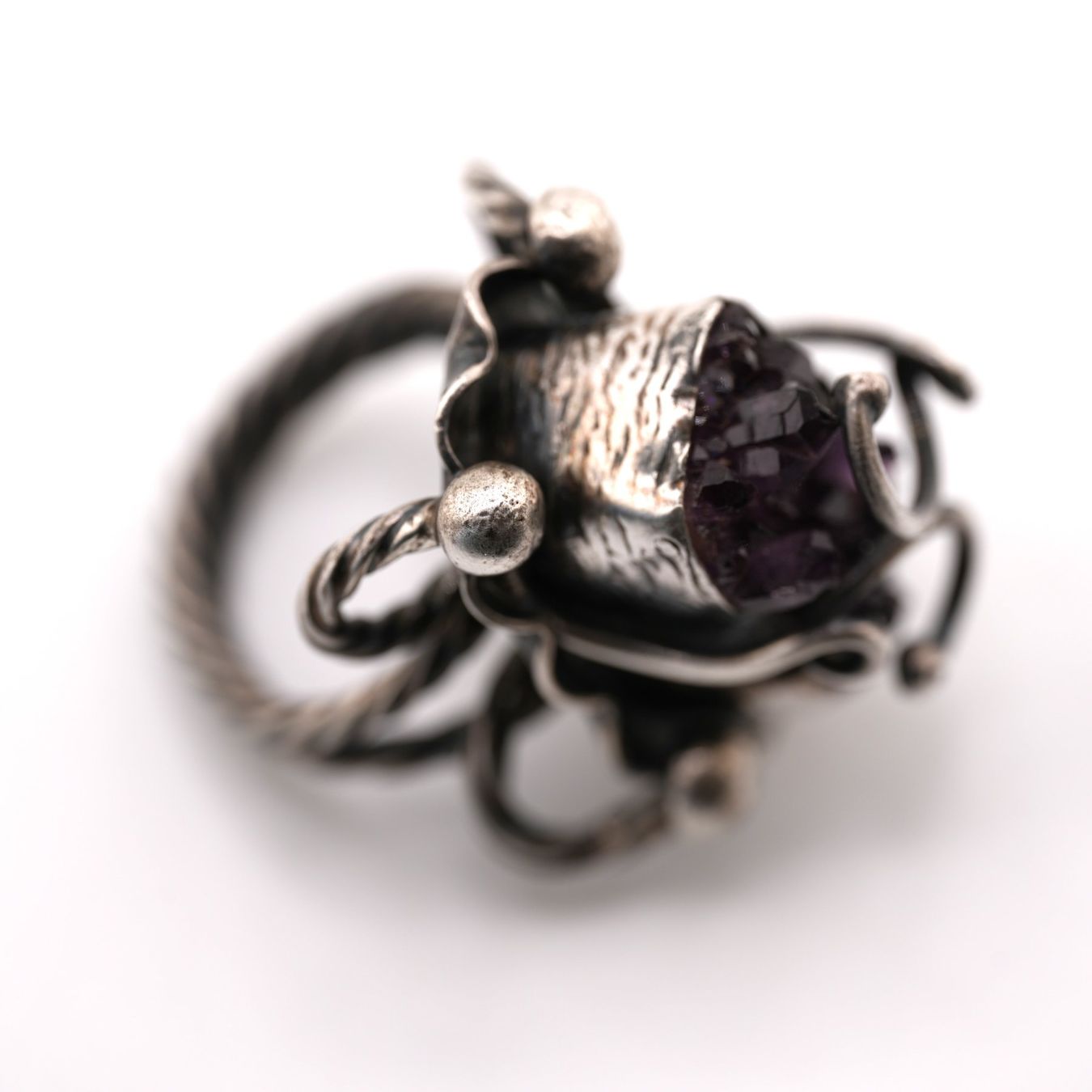 Anelli: Silberring mit Amethyst – Usato da Basel venduto da Vip24 3