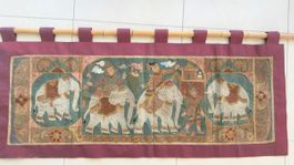 Wandbild Thailand Elefanten Handarbeit Vintage Art.