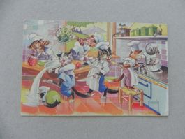 Katze Katzen Humor Jux Minouvis Nr.49 Kochen in Küche 1952