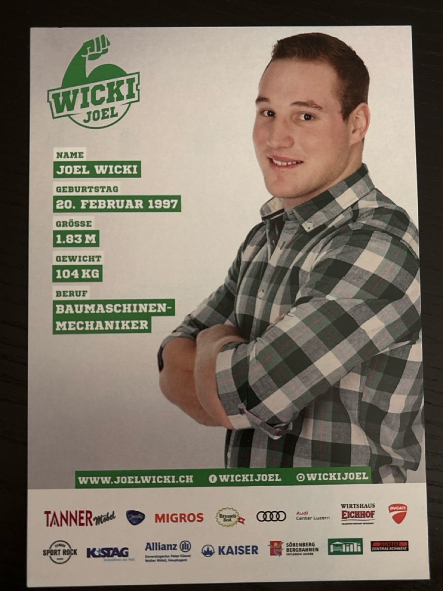 Autografi: Schwingerkönig Joel Wicki  Autogrammkarte – Usato da Uetendorf venduto da hoisle 1