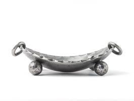 Schale aus Metall, von Hand geschmiedet, ovales Design