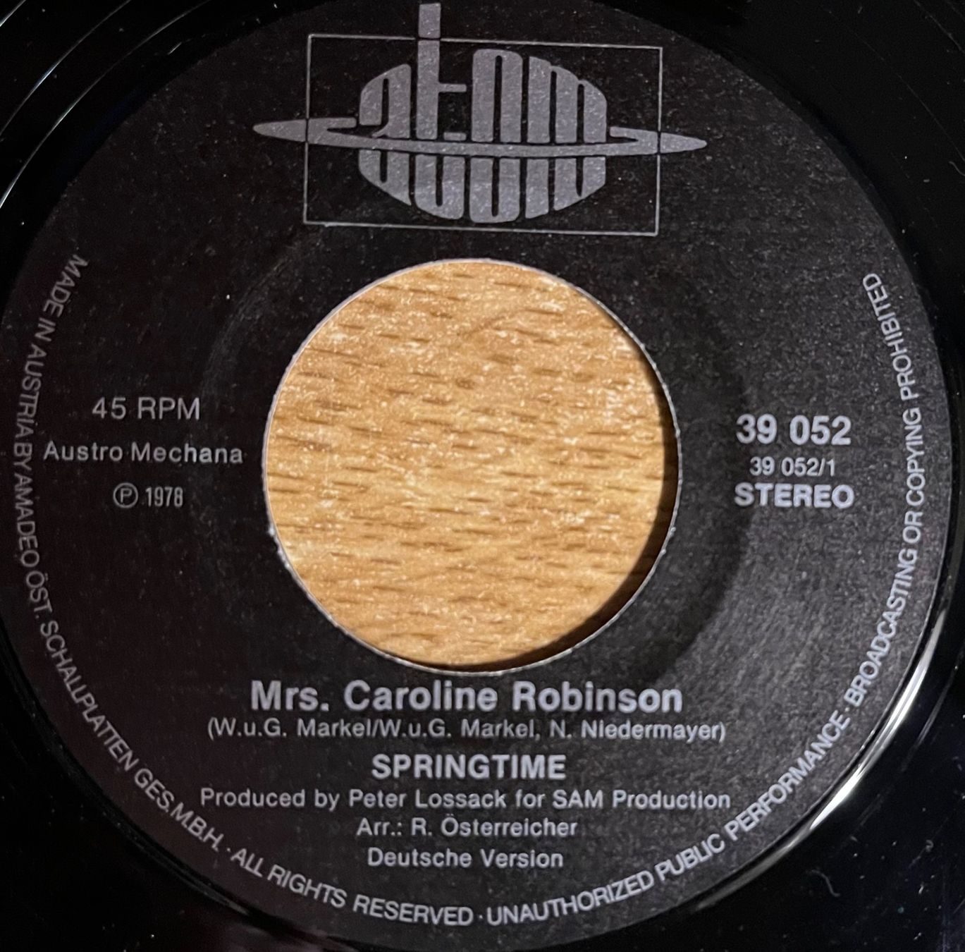 Dischi in vinile: SPRINGTIME - Mrs. CAROLINE ROBINSON - EUROVISION 1978 – Usato da Bussigny venduto da vinyl-pas-cher 2