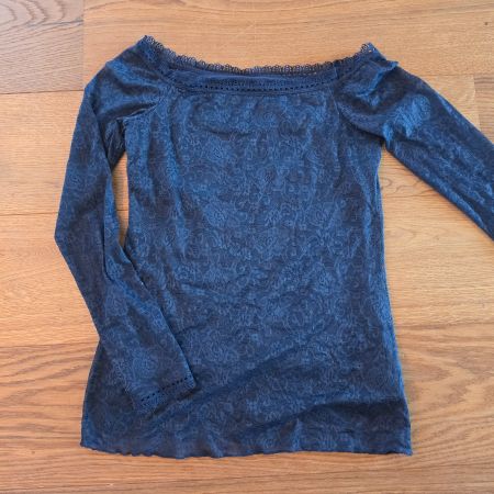 Langarmshirt Spitze dunkelblau tezenis gr. S damen pullover