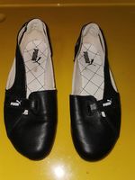 Puma Leder Ballerinas / Slipper Schwarz 