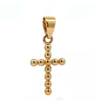 Kreuz massiv 585-14 Karat Gold mit s925 Halskette